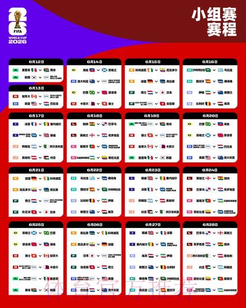 2026世界杯小组赛赛程中国时间比赛时间表在哪里看